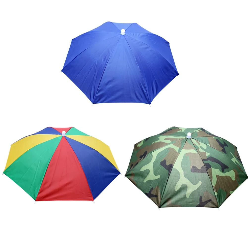 접이식 조절 가능한 우산 모자, 야외 방수 캠핑 해변 머리 모자, 캠핑 낚시 하이킹 태양 쉐이드 모자